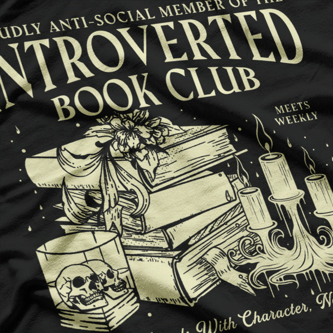 Retro Proud Anti Social Member Of Introverted Book Club T-Shirt