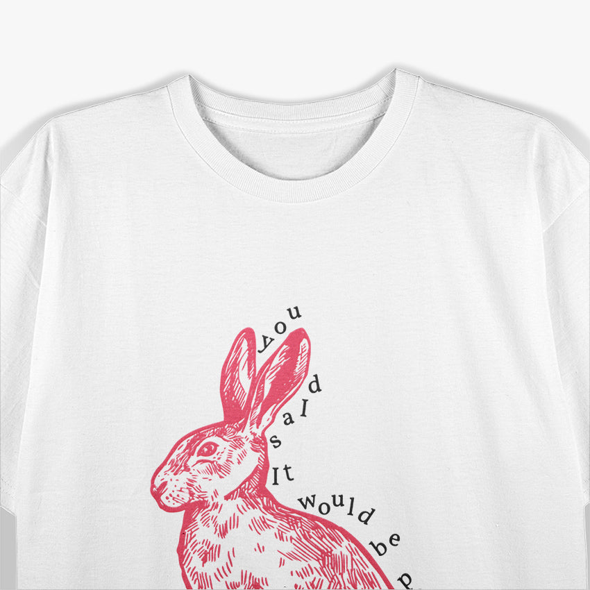 Cute Pink Rabbit Adorable Animal Lover Design T-Shirt