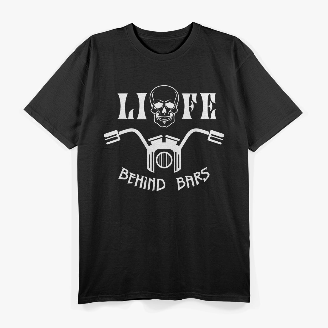 Life Behind Bars Funny Motorcycle Biker Cycling Handlebar Humor T-Shirt