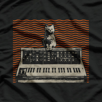 Analog Modular Synthesizer Cat Lover Music Producer Electronic T-Shirt