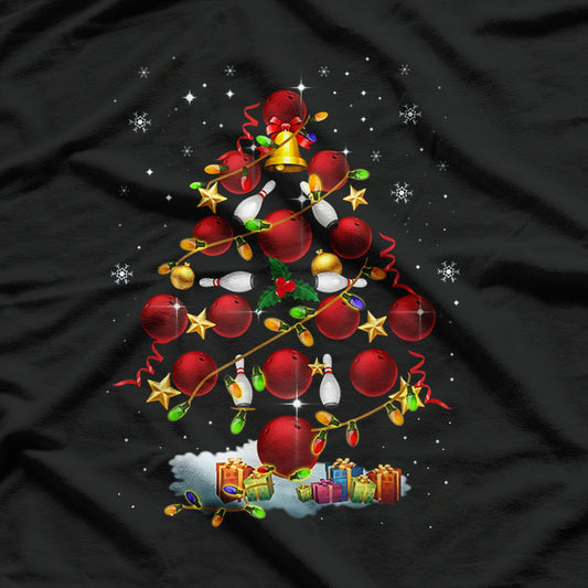 Bowling Christmas Tree Lights T-Shirt