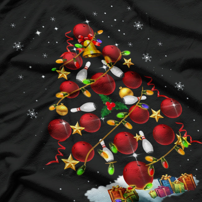 Bowling Christmas Tree Lights T-Shirt