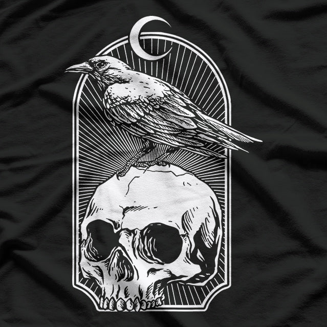 Black Crow Raven Skull – Viking Norse Occult Gothic Mythology T-Shirt