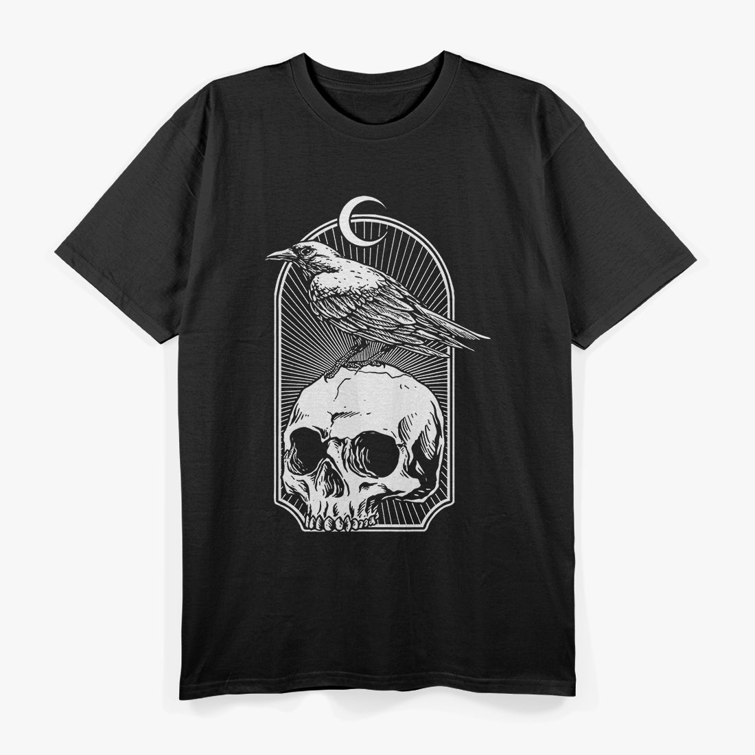 Black Crow Raven Skull – Viking Norse Occult Gothic Mythology T-Shirt