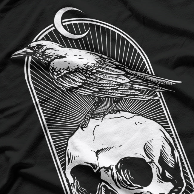 Black Crow Raven Skull – Viking Norse Occult Gothic Mythology T-Shirt