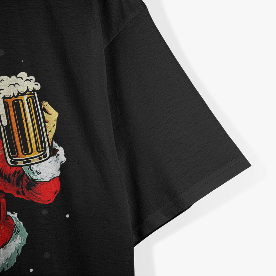 Santa and Jesus Funny Christmas Drinking Holiday T-Shirt