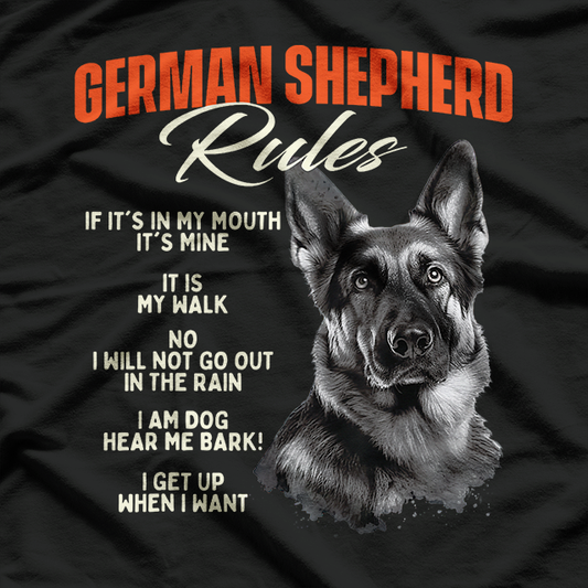 German Shepherd Rules the House – Dog Owner Humor Love T-Shirt