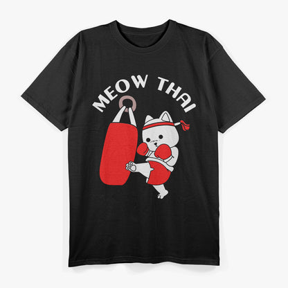 Muay Thai Cat – Meow Thai Funny Martial Arts Fighter T-Shirt