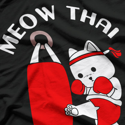 Muay Thai Cat – Meow Thai Funny Martial Arts Fighter T-Shirt