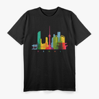 Seoul Skyline South Korea Colourful Cityscape Art T-Shirt