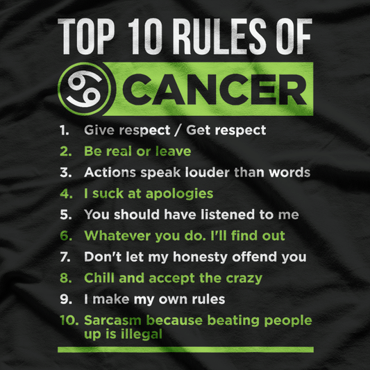 Cancer Zodiac Sign – Traits Horoscope Graphic T-Shirt