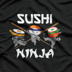 Funny Retro Sushi Ninja Samurai Japanese Food Lover Humor T-Shirt