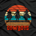 Rodeo Cowboy Wranglers Bronco Horse Retro Sunset T-Shirt