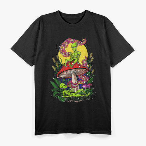 Alien Hippie Vibes: Psychedelic Mushrooms & Forest T-Shirt