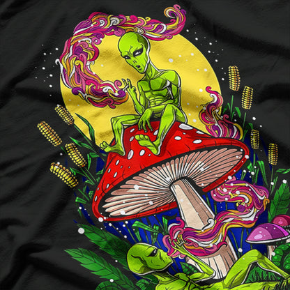Alien Hippie Vibes: Psychedelic Mushrooms & Forest T-Shirt