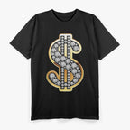 Gold Dollar Sign with Diamonds: Hustle in Style T-Shirt