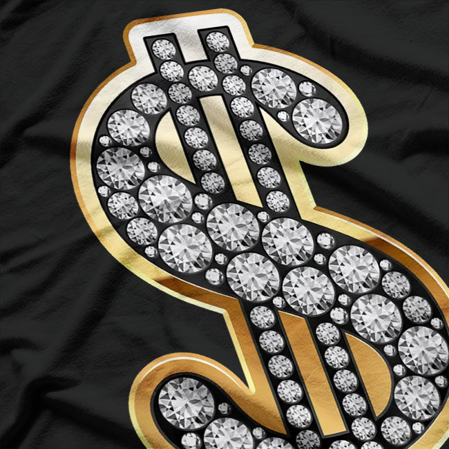 Gold Dollar Sign with Diamonds: Hustle in Style T-Shirt