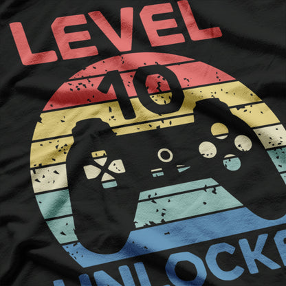 Level 10 Unlocked: Epic Gamer Birthday T-Shirt