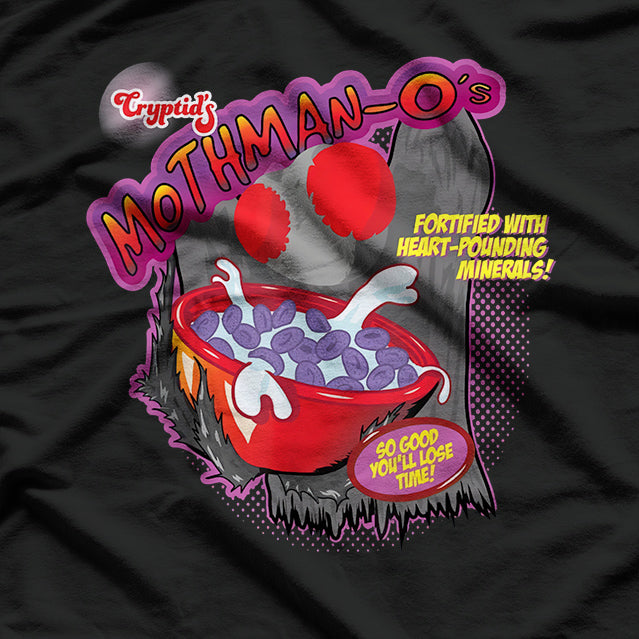 Funny Mothman Cereal – Cryptid Monster Mashup Parody T-Shirt
