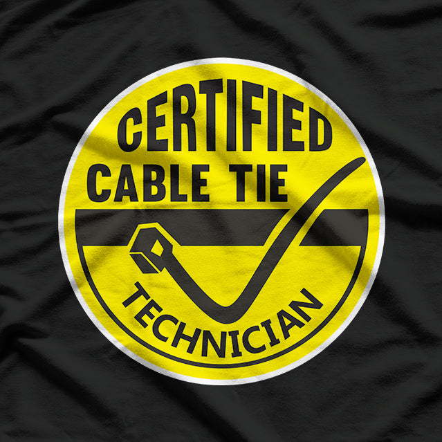 Certified Cable Tie Technician: Funny Wiring Pro T-Shirt