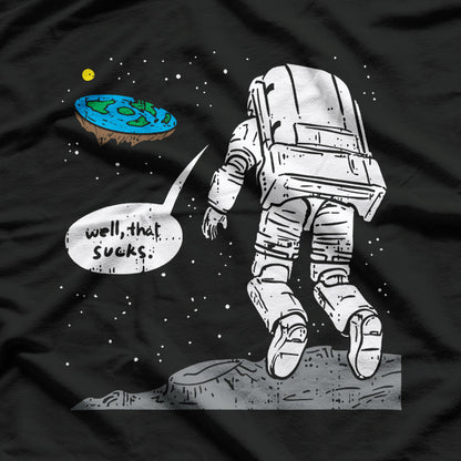 Astronaut Landing on Flat Earth: Well, That Sucks T-Shirt