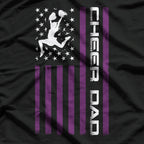 US Flag Cheer Dad Proud Cheerleading Father Sports Fan T-Shirt
