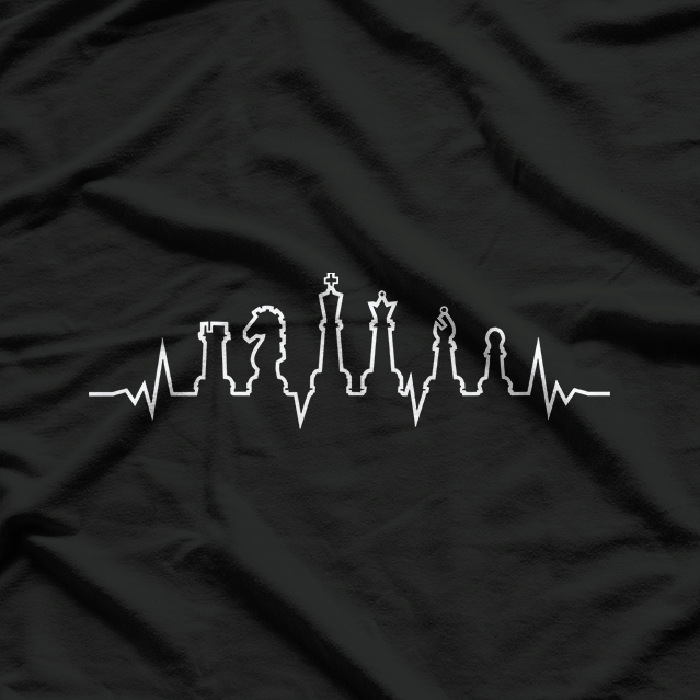 Chess Heartbeat Pulse Line Funny Gift for Players T-Shirt