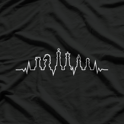 Chess Heartbeat Pulse Line Funny Gift for Players T-Shirt