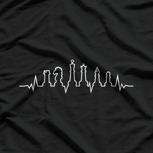 Chess Heartbeat Pulse Line Funny Gift for Players T-Shirt