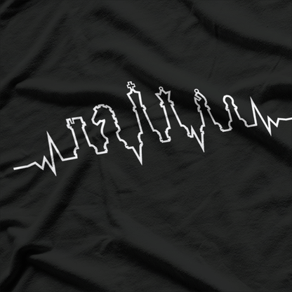 Chess Heartbeat Pulse Line Funny Gift for Players T-Shirt
