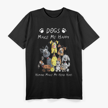 Funny Dog Lover Quote Humans Make My Head Hurt Graphic T-shirt