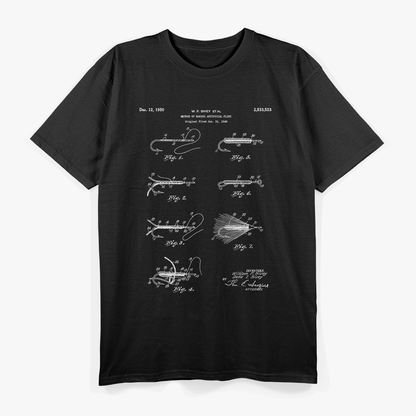 Fly Fishing Patent – Vintage Fisherman Blueprint Art Love T-Shirt