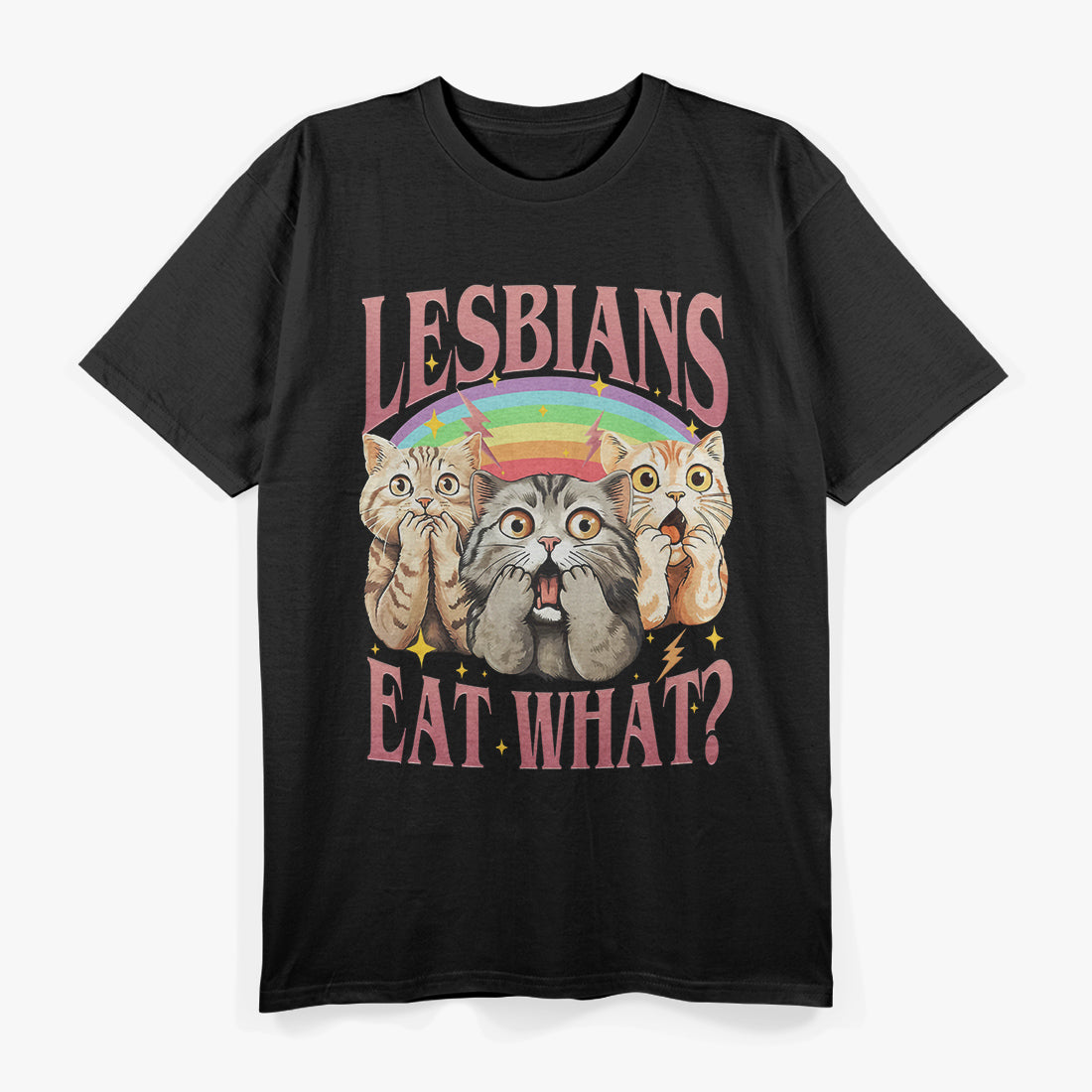Retro Cat – Eat What You Want Funny Vintage T-Shirt