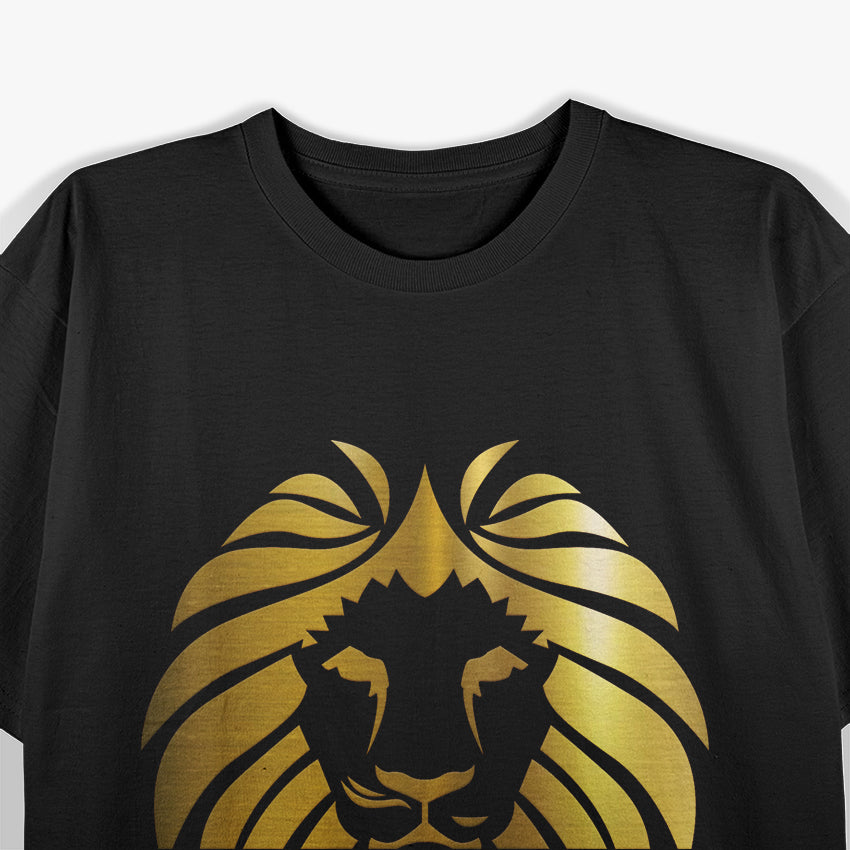 Metallic Gold King Lion Jungle Wildlife Animal Lover T-Shirt