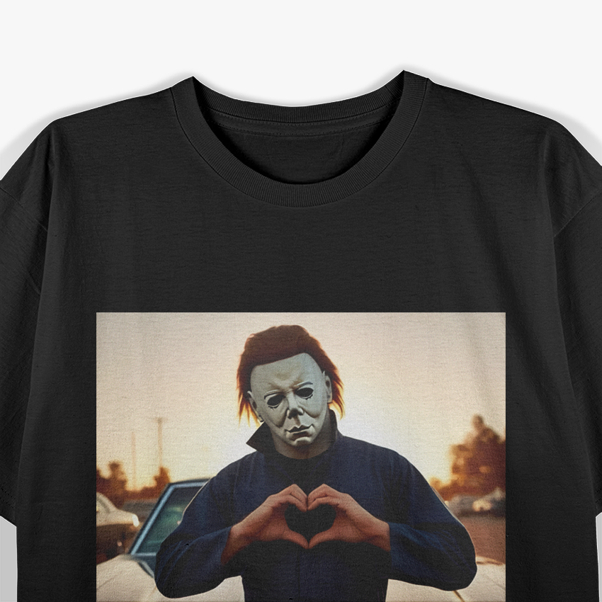Retro Horror Heart Hands – Vintage Scary Movie Style T-Shirt