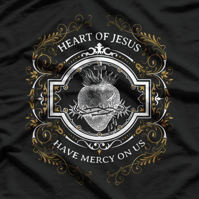 Sacred Heart of Jesus Vintage Religious Blessing Graphic T-Shirt