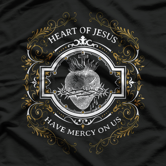 Sacred Heart of Jesus Vintage Religious Blessing Graphic T-Shirt