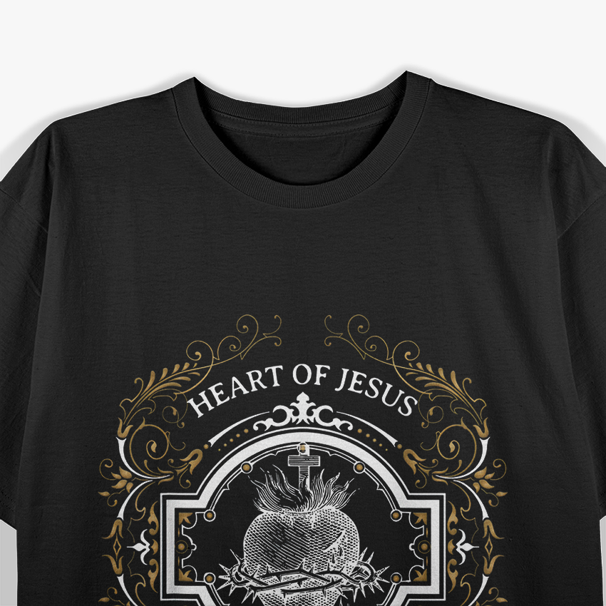 Sacred Heart of Jesus Vintage Religious Blessing Graphic T-Shirt