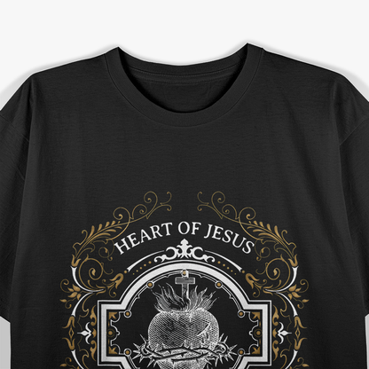 Sacred Heart of Jesus Vintage Religious Blessing Graphic T-Shirt