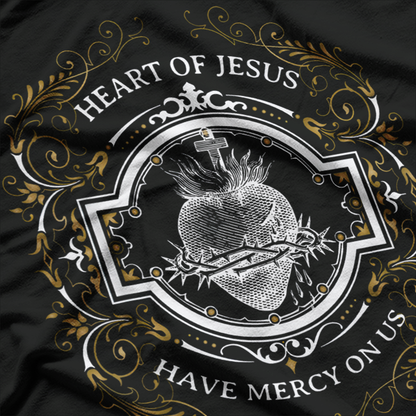 Sacred Heart of Jesus Vintage Religious Blessing Graphic T-Shirt