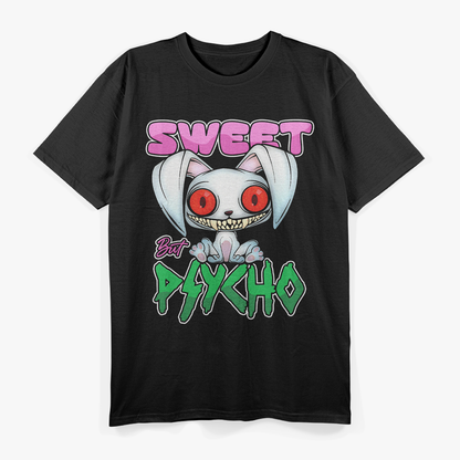 Sweet but Psycho Bunny – Creepy Gothic Rabbit Vibes T-Shirt