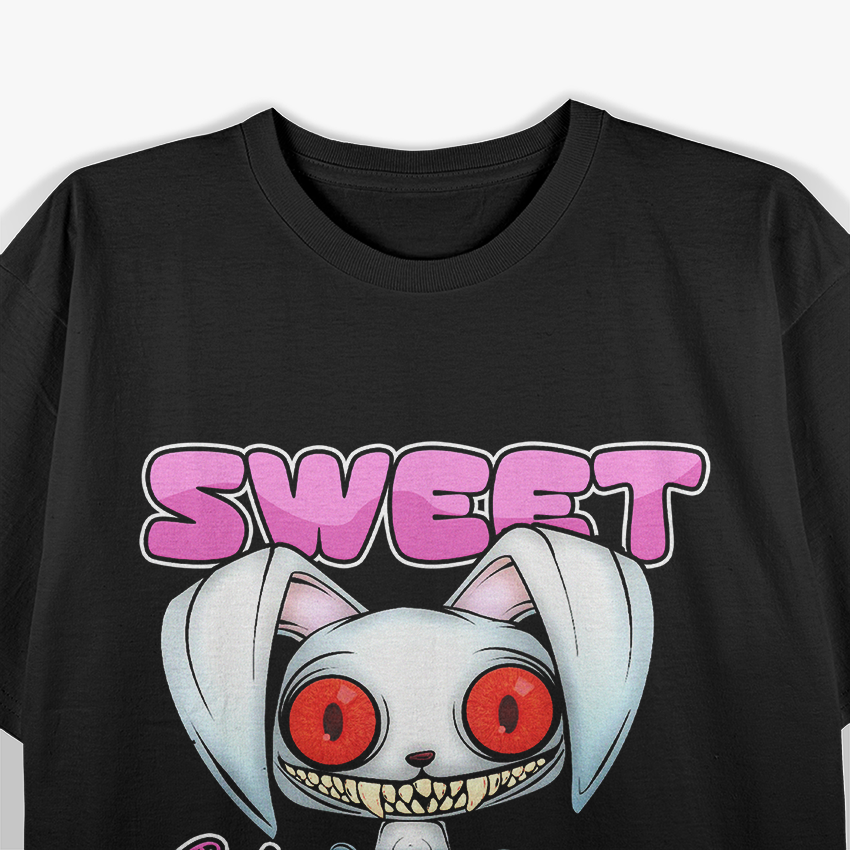Sweet but Psycho Bunny – Creepy Gothic Rabbit Vibes T-Shirt