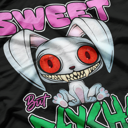 Sweet but Psycho Bunny – Creepy Gothic Rabbit Vibes T-Shirt