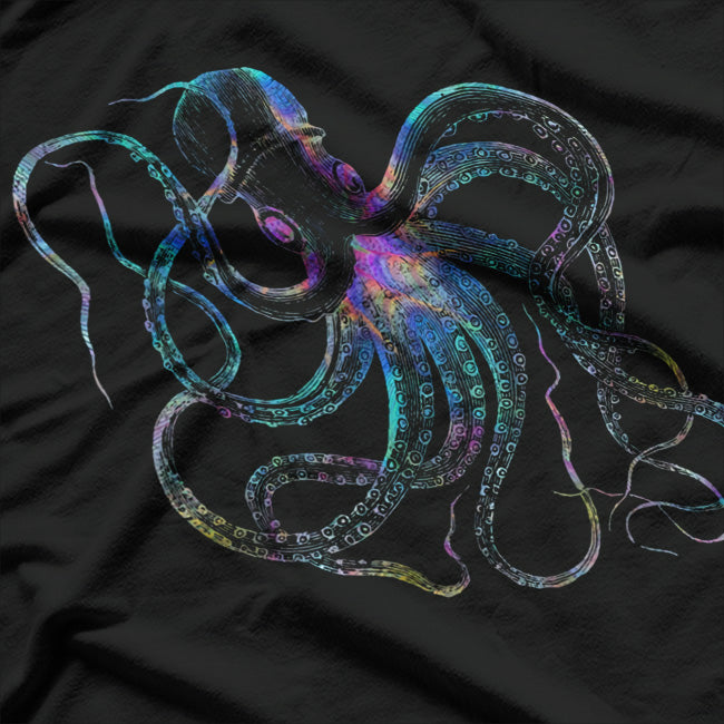 Psychedelic Tentacles: Vintage Retro Octopus Art T-Shirt