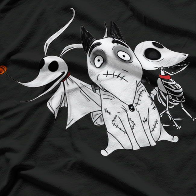 Zero, Scrapss And Sparky Dog Tim Burton T-Shirt