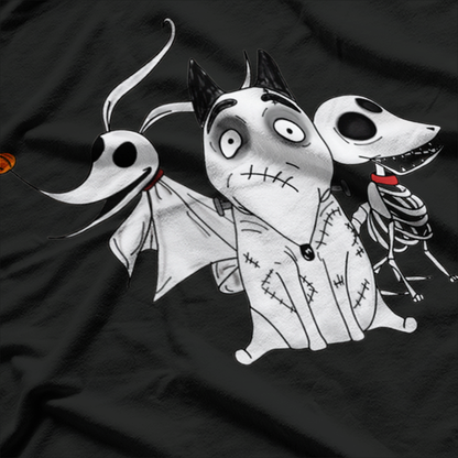 Zero, Scrapss And Sparky Dog Tim Burton T-Shirt