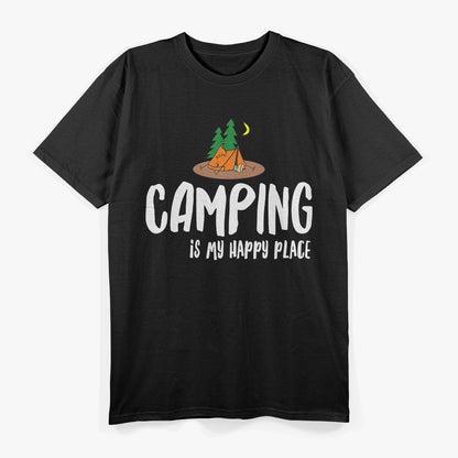 Camping Is My Happy Place Outdoor Adventure T-Shirt