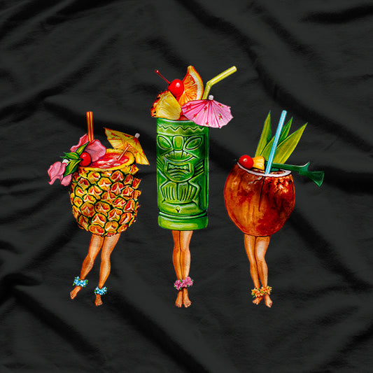 Tiki Cocktail Pin-Ups T-Shirt