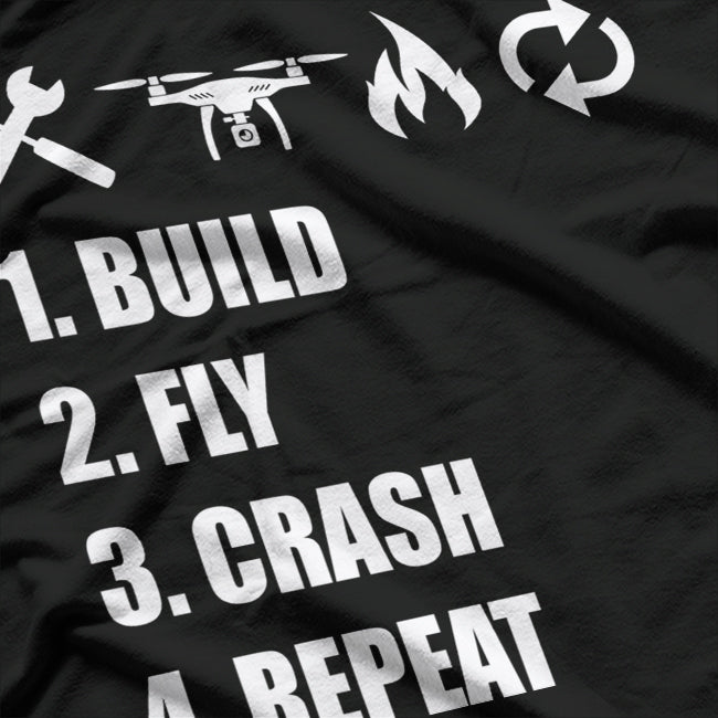 Build Fly Crash Repeat RC Pilot T-Shirt