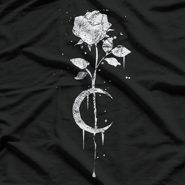Occult Moon & Rose: Witchcraft Aesthetic T-Shirt